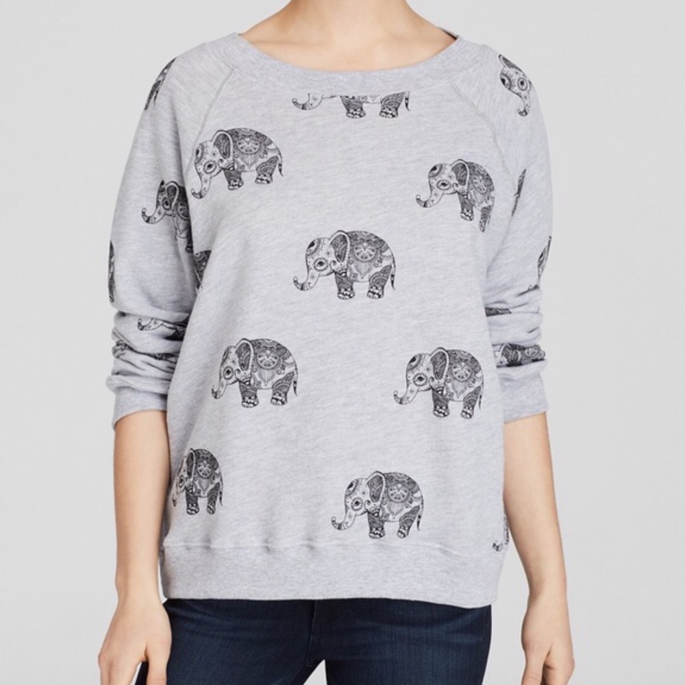 WILDFOX French Terry gray elephant sweatshirt small